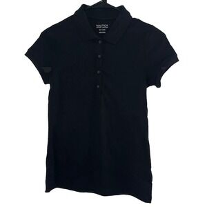Girl's Nautica Uniform Short Sleeve Pique Polo, Black, Size 3/5 Small NUFC8440